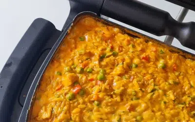 Orzo crémeux au poulet et aux légumes