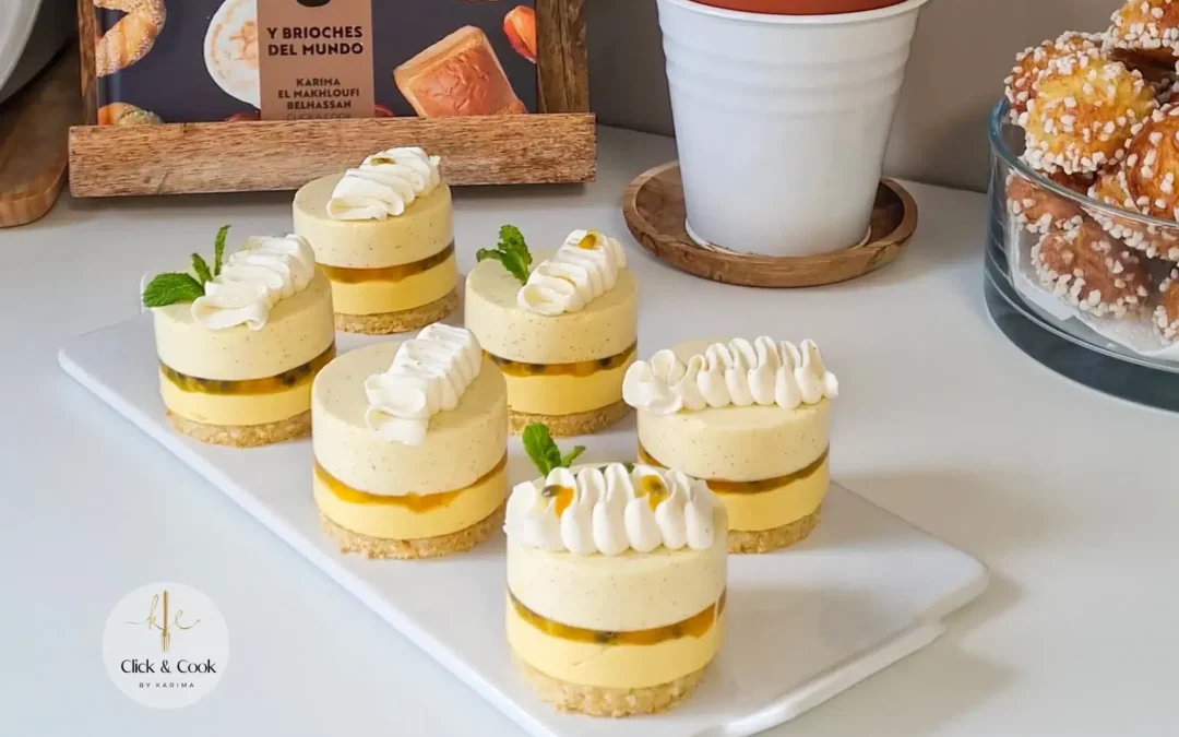 Mini entremets vanille et mangue, passion