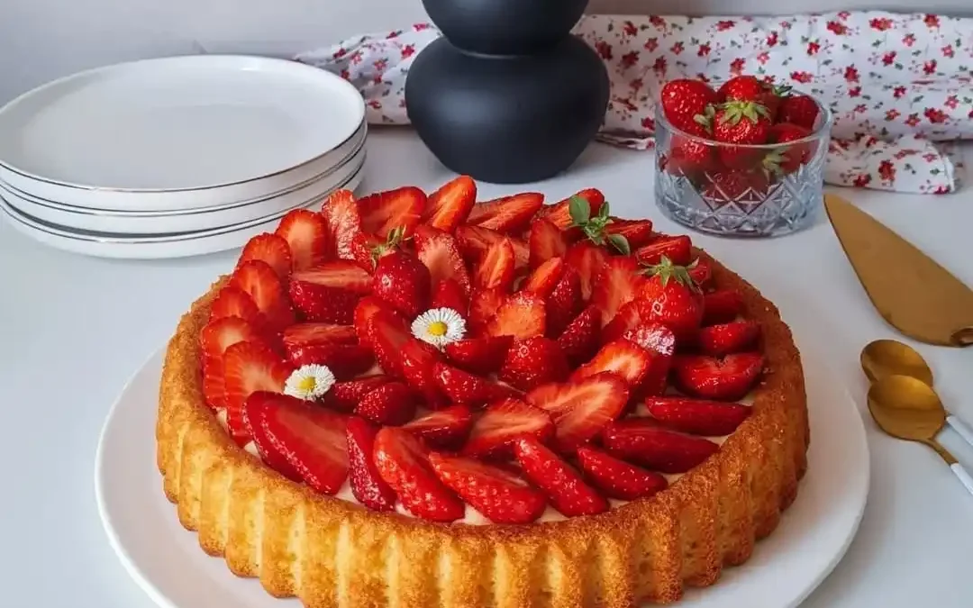 Tarte renversée aux fraises